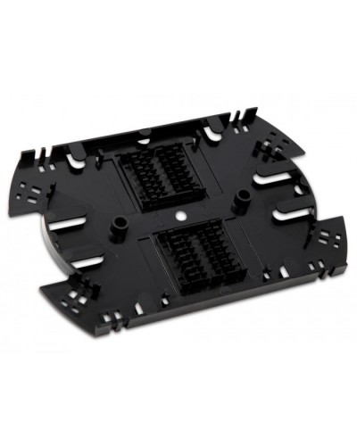 Сплайс-кассета оптическая для боксов FO-19R (аналог КУ-01) с двумя ложементами (без крышки) Hyperline FO-SPL01-HLD-BK в Ижевске Кроссы оптические Pintop.ru