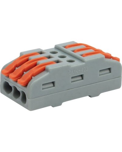 Клемма соединительная многоразовая проходная 3 полюса, серая (25 шт./уп.) REXANT (07-6263-3) в Ижевске Монтажные материалы Pintop.ru