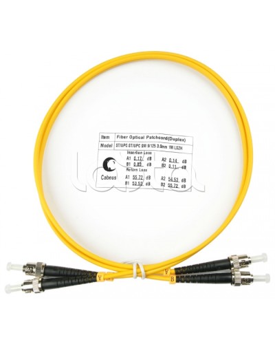 Шнур оптический duplex ST-ST 9/125 sm 1м LSZH Cabeus FOP(d)-9-ST-ST-1m в Ижевске Патч-корды оптические Pintop.ru