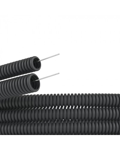 Труба ПВХ гибкая гофрированная. д.20мм, лёгкая с протяжкой, цвет черный (100 м) DKC (91920B) в Ижевске Труба гофрированная Pintop.ru