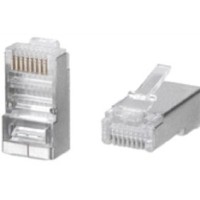 Разъем RJ-45(8P8C) под витую пару, категория 5e (50 µ"/ 50 микродюймов), универсальный (для одножильного и многожильного кабеля) экранированный (100 шт)