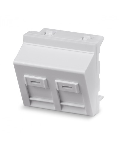 Вставка 45x45 (Mosaic) для 2 модулей формата Keystone Jack, угловая Cabeus (FP-A-45-2M) в Ижевске Модули Keystone Pintop.ru