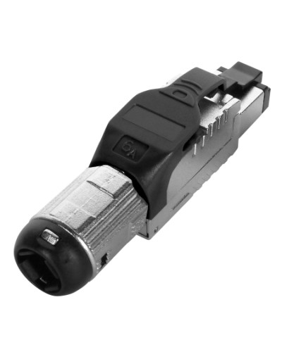 Разъем полевой оконцовки RJ-45 Hyperline (PLUE-8P8C-S-C6A-SH-BK) в Ижевске Патч-корды и пигтейлы Pintop.ru