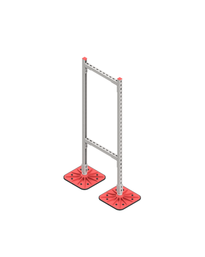 Опорная конструкция для горизонтальных прямоугольных воздуховодов и металлических лотков кабеленесущих систем TECHNORAPTOR FOOT 500х1500 HD КМ-профиль (KM-TR-F-SSHRAD-500-1500 HD) в Ижевске Системы видеонаблюдения Pintop.ru