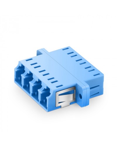Оптический адаптер OS2, квадро LC, с фланцами, синий Eurolan (36A-S2-4L-02BU) в Ижевске Проходные адаптеры и розетки оптические Pintop.ru
