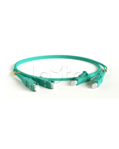 Патч-корд волоконно-оптический Hyperline FC-D2-503-LC/PR-SC/PR-H-10M-LSZH-AQ в Ижевске Патч-корды оптические Pintop.ru