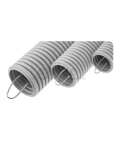 NR075 Усиленная двустен. труба ПНД гибкая, тип 750, SN24, с зондом, D75мм (50м) цвет красный Экопласт (821075) в Ижевске Труба гофрированная Pintop.ru