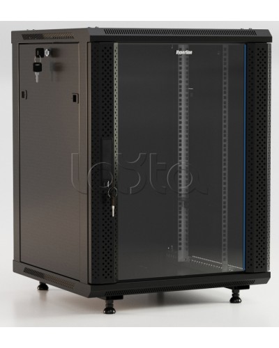 Шкаф настенный Hyperline TWB-FC-1566-GP-RAL9004 в Ижевске Шкафы, щиты, боксы, компоненты СКС Pintop.ru