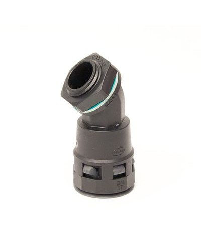 Монтажный комплект муфта 45 грд. труба-коробка DN 12 мм, М16х1,5, полиамид, цвет черный DKC PACL12M16N в Ижевске Повороты, муфты, тройники Pintop.ru