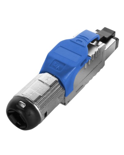 Разъем полевой оконцовки RJ-45 Hyperline (PLUE-8P8C-S-C6A-SH-BL) в Ижевске Патч-корды и пигтейлы Pintop.ru