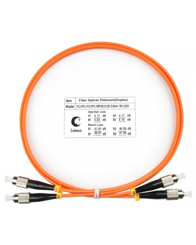 Шнур оптический duplex FC-FC 62,5/125 mm 1м LSZH Cabeus FOP-62-FC-FC-1m в Ижевске Патч-корды оптические Pintop.ru