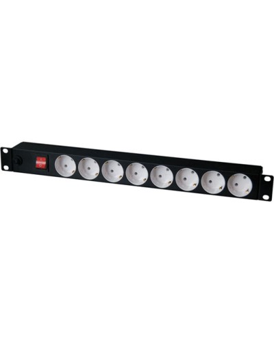 Блок розеток 1U, 8 розеток Schuko с фильтром TLK TLK-RS08MF1-BK в Ижевске Блоки розеток Pintop.ru