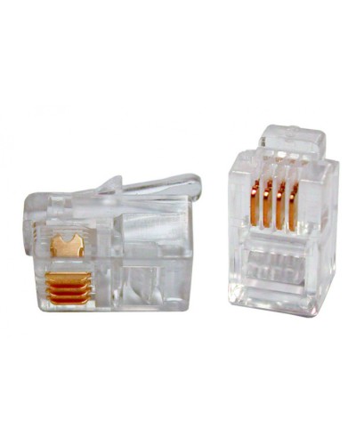 Коннектор телефонный для телефонных трубок Cabeus 4P4C в Ижевске Коннекторы и разъемы Pintop.ru