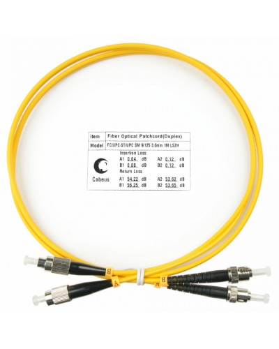 Шнур оптический duplex FC-ST 9/125 SM 1 м LSZH Cabeus FOP(d)-9-FC-ST-1M в Ижевске Патч-корды оптические Pintop.ru