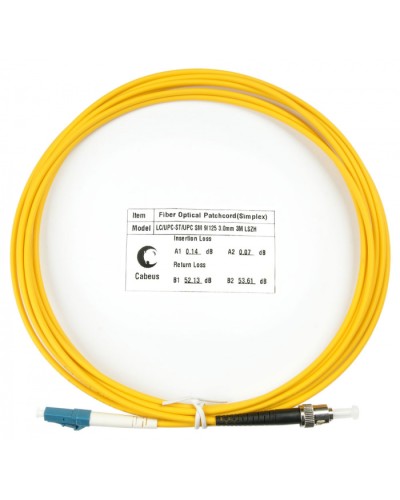 Шнур оптический simplex LC-ST 9/125 sm 3м LSZH Cabeus FOP(s)-9-LC-ST-3m в Ижевске Патч-корды оптические Pintop.ru