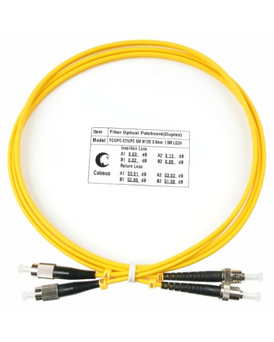 Шнур оптический duplex FC-ST 9/125 sm 1,5м LSZH Cabeus FOP(d)-9-FC-ST-1,5m в Ижевске Патч-корды оптические Pintop.ru