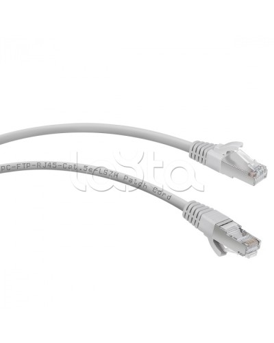Патч-корд FTP, категория 5е, 1 м, LSZH, экранированный, серый Cabeus PC-FTP-RJ45-Cat.5e-1m-LSZH в Ижевске Патчкорды (медные) Pintop.ru