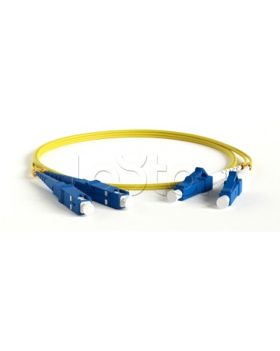 Патч-корд волоконно-оптический одномодовый SM 9/125 (OS2), LC/UPC-SC/UPC, duplex, LSZH, 3 м Hyperline FC-D2-9-LC/UR-SC/UR-H-3M-LSZH-YL в Ижевске Патч-корды оптические Pintop.ru