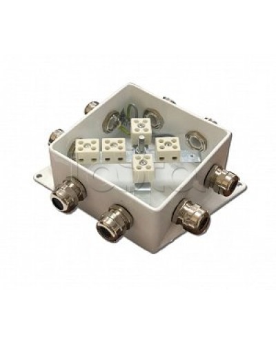 Коробка монтажная огнестойкая Гефест КМ-О (10к*10,0)-IP66-120х120, четыре ввода в Ижевске Распределительные коробки Pintop.ru