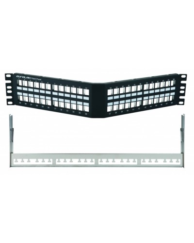 Коммутационная угловая панель 19” наборная, FTP, 2U, 48 портов, черный Eurolan (27A-00-48BL) в Ижевске Патч-панели Pintop.ru