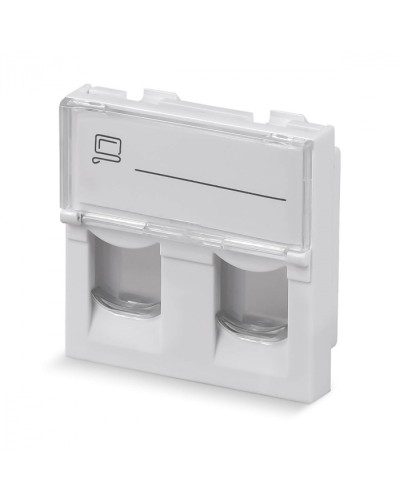 Вставка 45x45 (Mosaic) для 2 модулей формата Keystone Jack (арт.078610) Cabeus (FP-L-45-2M) в Ижевске Модули Keystone Pintop.ru