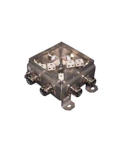 Коробка монтажная огнестойкая Гефест КМ-О (12к*10,0)-IP66 1212нерж, 8 вводов 123х123х60 в Ижевске Распределительные коробки Pintop.ru