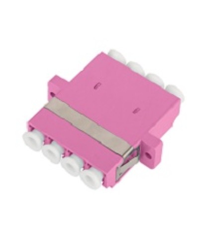 Адаптер NIKOMAX волоконно-оптический, соединительный, многомодовый, стандарта OM4, LC/UPC-LC/UPC, квадро, пластиковый, без шторки, с фланцами, маджента, уп-ка 2шт. в Ижевске Проходные адаптеры и розетки оптические Pintop.ru