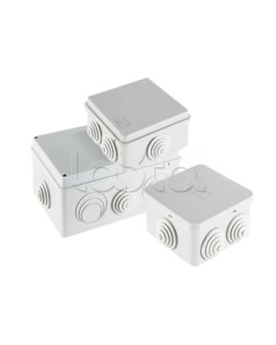 Экопласт JBS070 Коробка распред. о/п, 70х70х40мм 6 вых., IP44 чёрный в Ижевске Распределительные коробки Pintop.ru