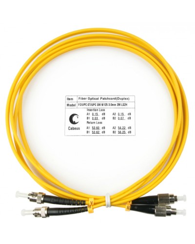 Шнур оптический duplex FC-ST 9/125 sm 2м LSZH Cabeus FOP(d)-9-FC-ST-2m в Ижевске Патч-корды оптические Pintop.ru