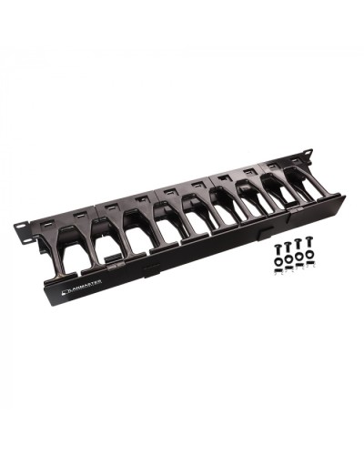 Кабельный органайзер 19 c пластиковыми пальцами глубиной 106 мм и крышкой, 2U LANMASTER (LAN-ORG-PF/S-2U) в Ижевске Кабельные органайзеры Pintop.ru