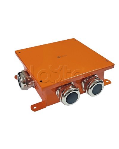 SMB120 Коробка металлическая, огн. E-110,о/п 120х120х60, 4 метал. гермоввода, IP66, 10P, (1,5-4 мм2), цвет оранж. Экопласт (56164) в Ижевске Распределительные коробки Pintop.ru