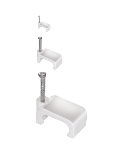 Скоба 8 мм плоская пластиковая (100 шт/уп) IEK USK21-08-100 в Ижевске Держатели, клипсы, скобы Pintop.ru