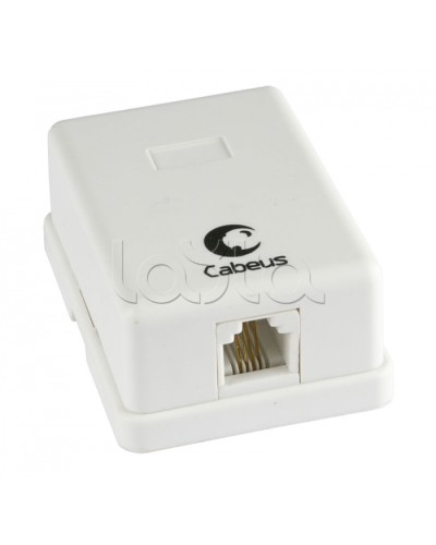 Розетка телефонная RJ-12(6P4C), одинарная, внешняя, белая Cabeus WS-6P4C-TEL-1 в Ижевске Розетки компьютерные и телефонные Pintop.ru
