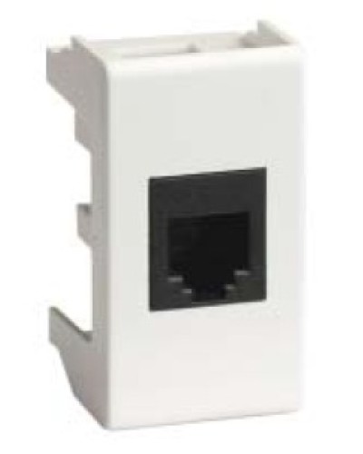 Компьютерная розетка RJ-45, кат.5Е, неэкранированная 8P8C, Hyperline, Dual IDC, белый RAL 9010, DKC 45048 в Ижевске Розетки компьютерные и телефонные Pintop.ru