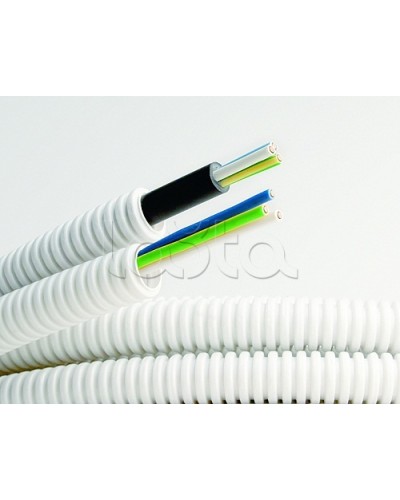 Электротруба ПВХ гибкая гофр. д.20мм, цвет серый, с кабелем ВВГнг(А)-LS 3х2,5мм² РЭК ГОСТ+, 100м DKC 9S920100 в Ижевске Труба гофрированная Pintop.ru