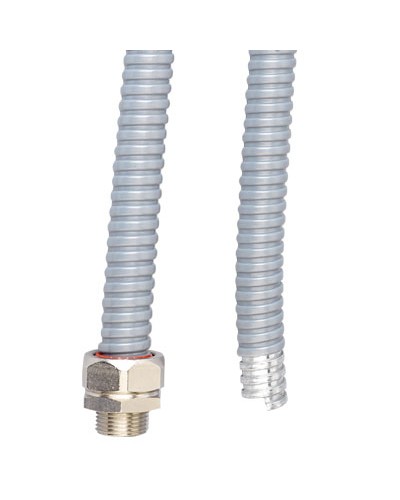 Металлорукав DN 10мм в ПВХ изоляции, Dвн 10,0 мм, Dнар 14,0, 50 м, цвет серый DKC 6071R-010 в Ижевске Металлорукав Pintop.ru