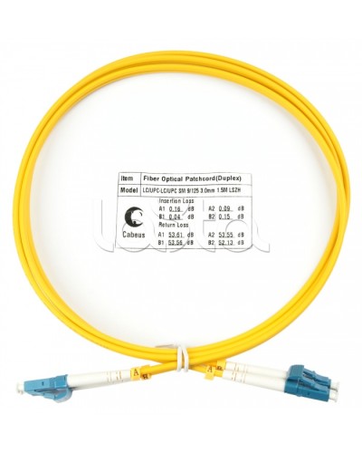 Шнур оптический duplex LC-LC 9/125 SM 1,5 м LSZH Cabeus FOP(d)-9-LC-LC-1,5M в Ижевске Патч-корды оптические Pintop.ru