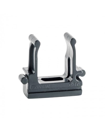 CF16G Держатель (клипса), без галогена, для труб D16мм, цвет чёрный (50шт)Экопласт (41716-50HF-BL) в Ижевске Держатели, клипсы, скобы Pintop.ru