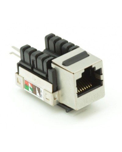 Модуль-вставка типа Keystone, Кат.5e (Класс D), 100МГц, RJ45/8P8C, 110/KRONE, T568A/B, экранированный, металлик, уп-ка 10шт. NETLAN EC-UKJ-SD2-MT-10 в Ижевске Коннекторы Pintop.ru