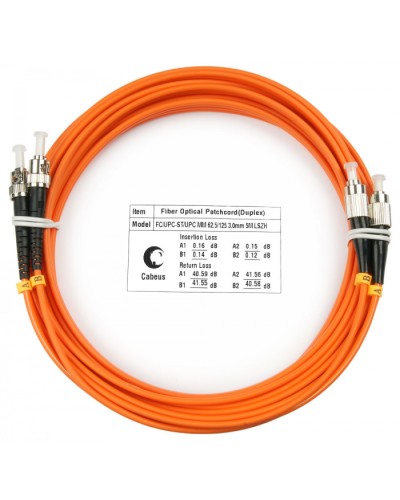 Шнур оптический duplex FC-ST 62,5/125 mm 25м LSZH Cabeus FOP-62-FC-ST-25m в Ижевске Патч-корды оптические Pintop.ru