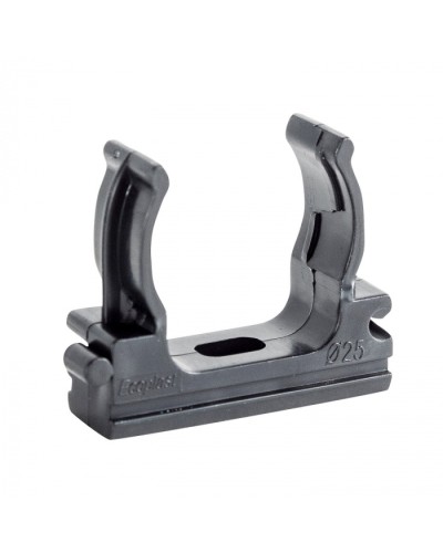 CF25G Держатель (клипса), без галогена, для труб D25мм, цвет чёрный (10шт) Экопласт (41725-10HF-BL) в Ижевске Держатели, клипсы, скобы Pintop.ru