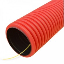 Труба гофрированная двустенная ПНД гибкая тип 450 (SN12) с/з красная д90 (20м/уп) Промрукав (PR15.0239)