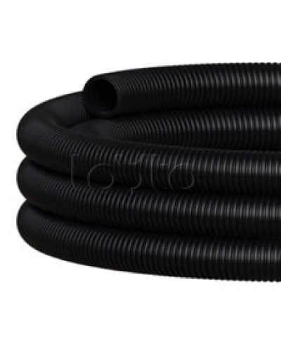 NR063 Двустен. труба ПНД гибкая откр. прокладки, SN18, с зондом, D63мм (50м) чёрный Экопласт (801063HFR-UF-BL) в Ижевске Труба гофрированная Pintop.ru