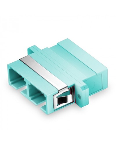 Оптический адаптер, OM3, дуплекс SC, с фланцами, бирюзовый Eurolan (36A-30-2S-02AQ) в Ижевске Проходные адаптеры и розетки оптические Pintop.ru