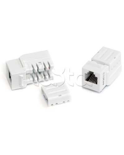 Вставка Keystone Jack, RJ-12(6P6C), 110 IDC, белая Hyperline KJNE-6P6C-C2-90-WH в Ижевске Модули Keystone Pintop.ru