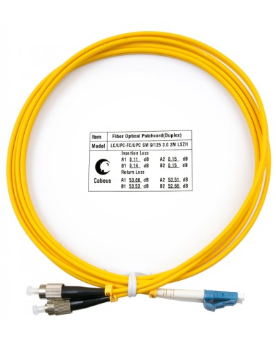 Шнур оптический duplex LC-FC 9/125 sm 2м LSZH Cabeus FOP(d)-9-LC-FC-2m в Ижевске Патч-корды оптические Pintop.ru