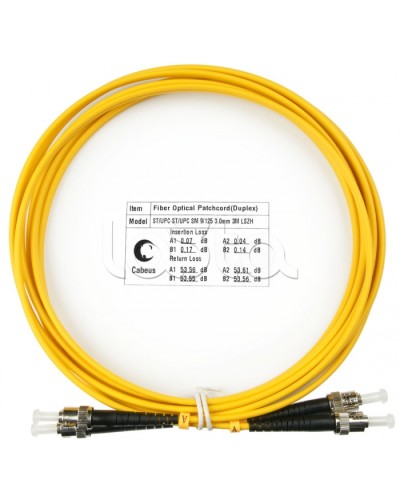 Шнур оптический duplex ST-ST 9/125 sm 3м LSZH Cabeus FOP(d)-9-ST-ST-3m в Ижевске Патч-корды оптические Pintop.ru