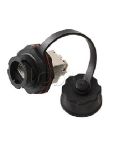 Индустриальный модуль-вставка NIKOMAX, Кат.6a (Класс Ea), 500МГц, RJ45/8P8C, 110/KRONE, T568A/B, экранированный, IP67, с защитной крышкой, черный NIKOMAX (NMC-KJSA2-IS-BK) в Ижевске Модули Keystone Pintop.ru