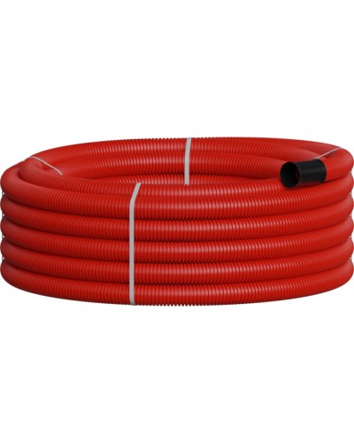 NR075 Двустенная труб.а ПНД гибкая, тип 450, SN18, с зондом, D75мм (20м) цвет красный Экопласт 801075-20 в Ижевске Гладкая труба Pintop.ru