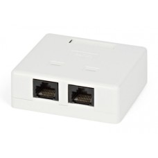 Розетка компьютерная RJ-45(8P8C) Hyperline SB1-2-8P8C-C5e-WH